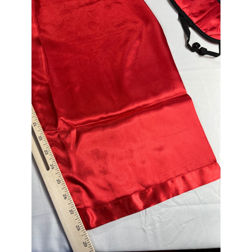 ALEXANDER DEL ROSSA 3pc Pajama Set Women L Red Satin Button Down Sleepwear NWT - Picture 11 of 13